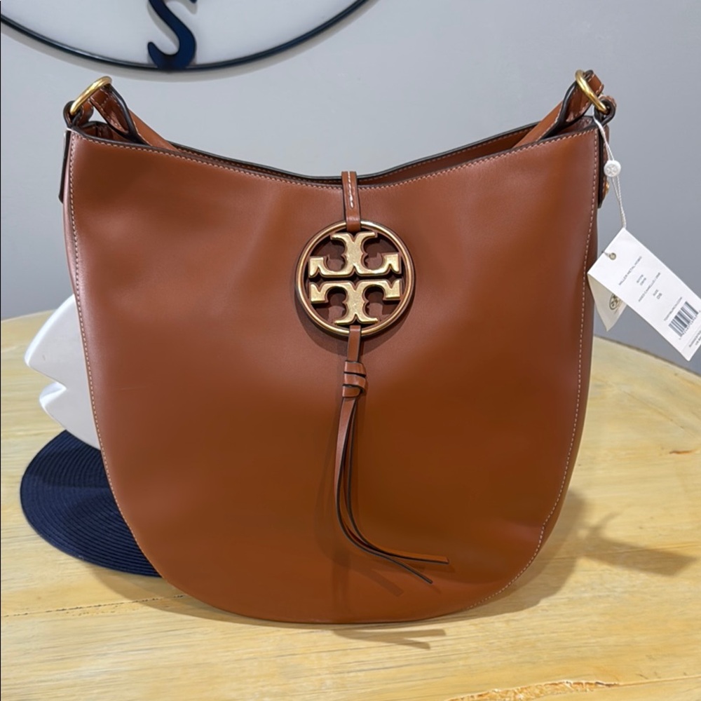 Tory Burch Brown Leather Hobo Bag